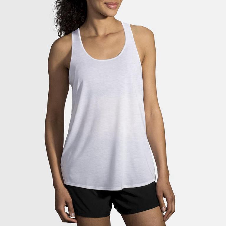 Brooks Distance Israel - Women's Running Tank Top - White (74136-YVKA)